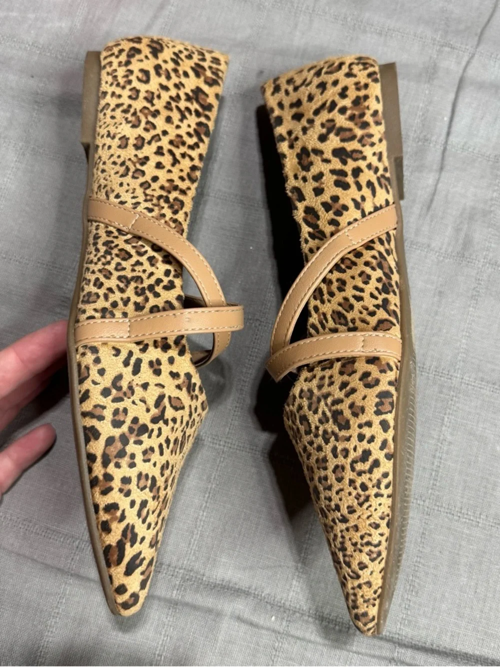 Journee Collection Leopard Print Double Strap Mary Jane Flats Size 9 - Picture 7 of 12